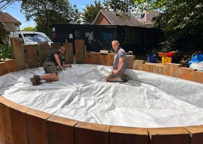 Creating a raised wildlife pond at Woodland Walk, Boscombe