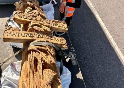 A Tom Harvey place marker, delivered September for the south access